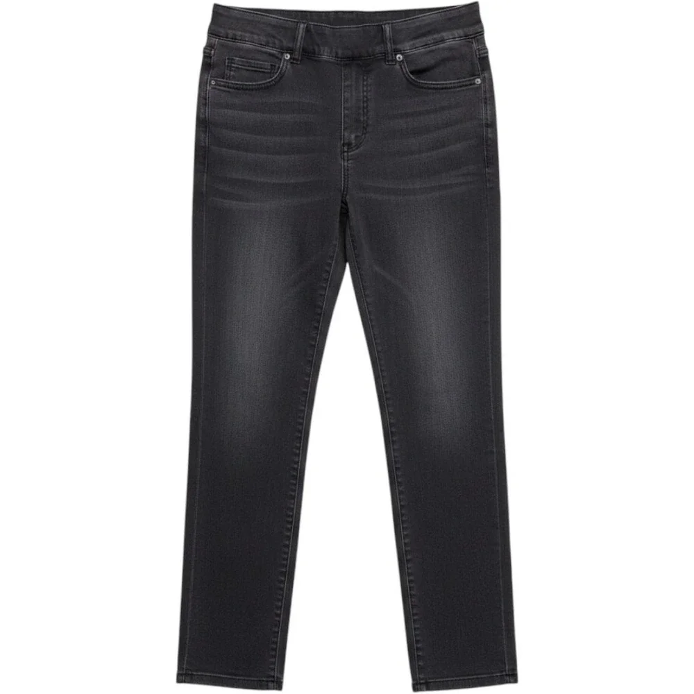 Spanx Ankle Straight Leg Jeans Vintage Black Stretch Pull On 20355R Womens M